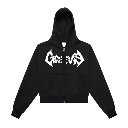 Fleeced Zip-Up Cropped Hoodie